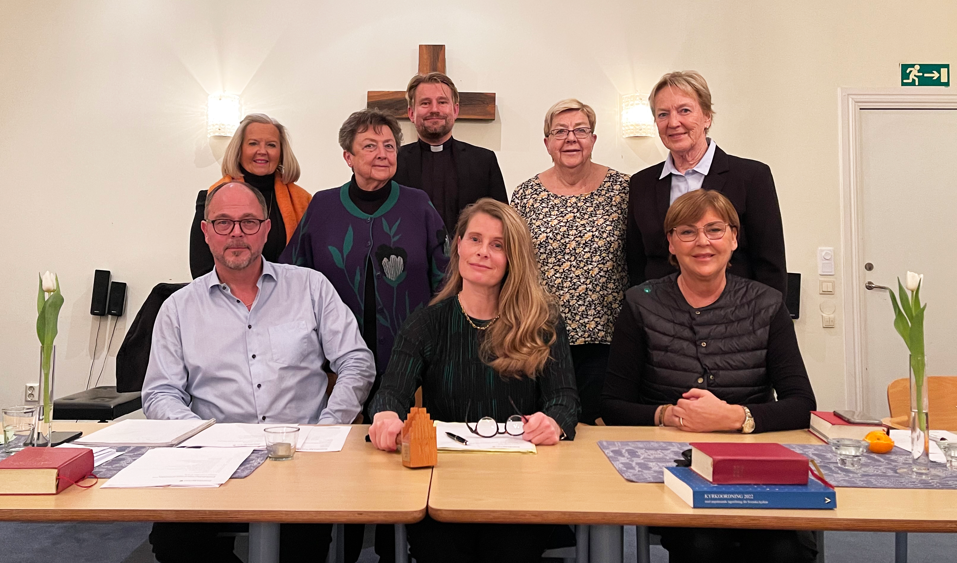 Främre raden från vänster: Åke Nydell, Ingel Lindholm (ordförande), Louise Meyerson Öberg. Bakre raden från vänster: Anki Musiolic, Eva Julle, Birgitta Tengqvist,  Jerker Schmidt, Catharina Gustafsson. Ytterligare ledamöter är Christer Manhusen, Rolf Erichs,  samt nye vice ordförande Bengt Lövdén. 