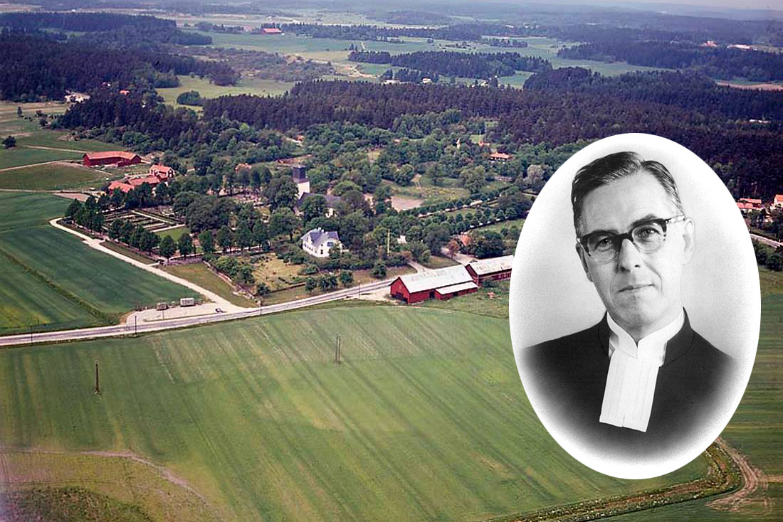 Flygbild över Spånga prästgård från 1965