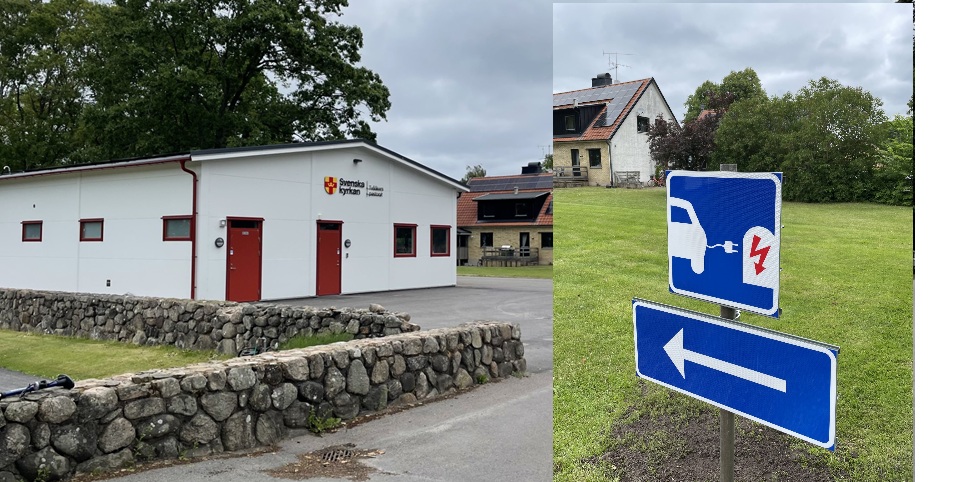 bild på maskinhall och skylt