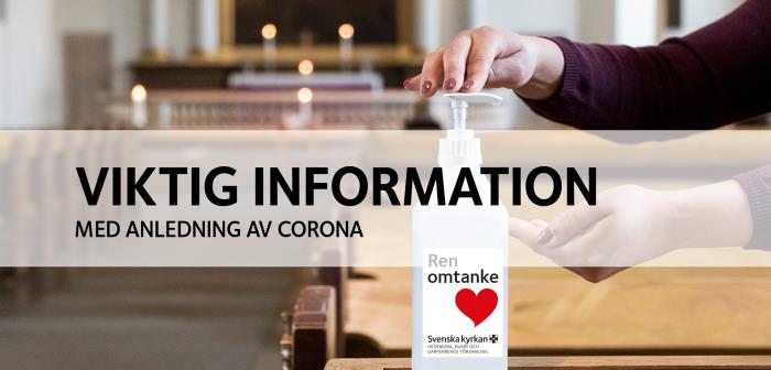 Viktig information med anledning av corona