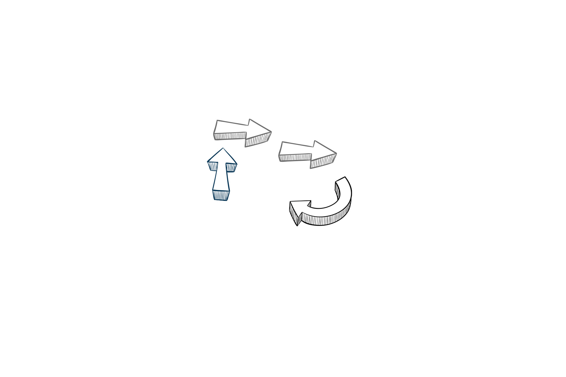 En illustration med pilar.