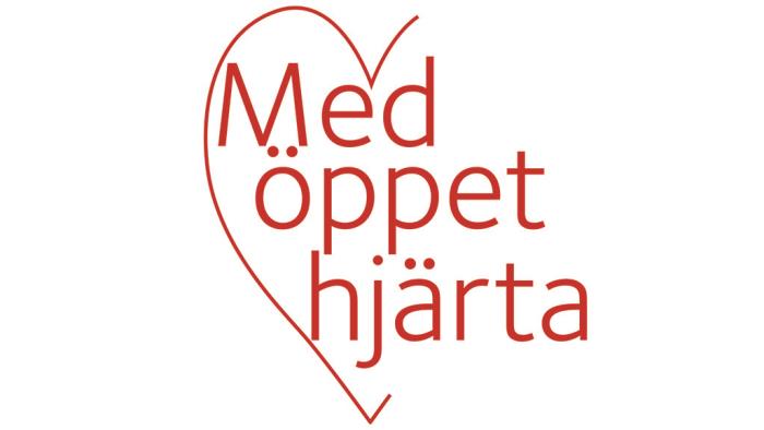 Grafik som är ett öppet hjärta med orden Med öppet hjärta i. 