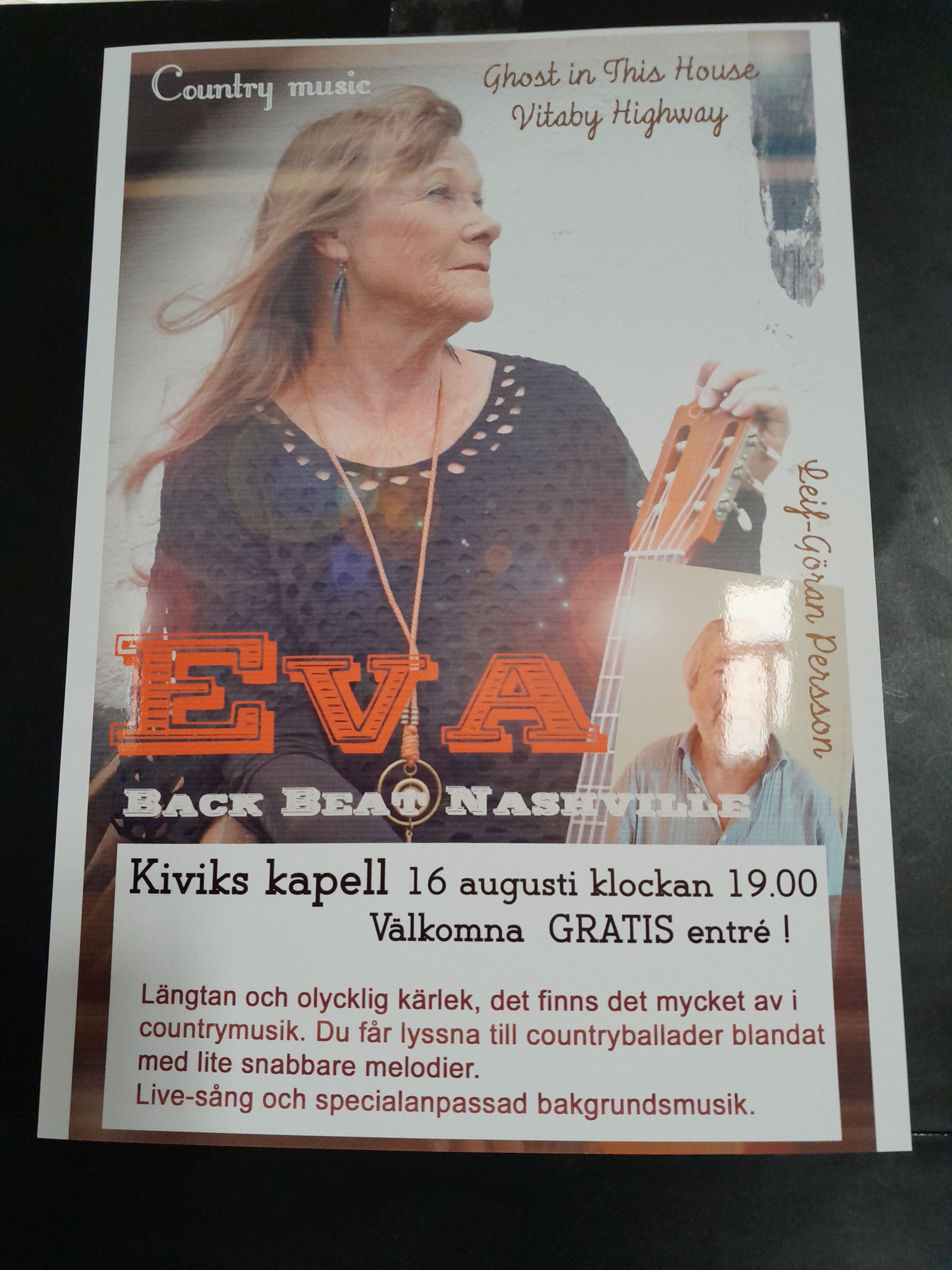 Konsert i Kiviks kapell 16 aug kl. 19
