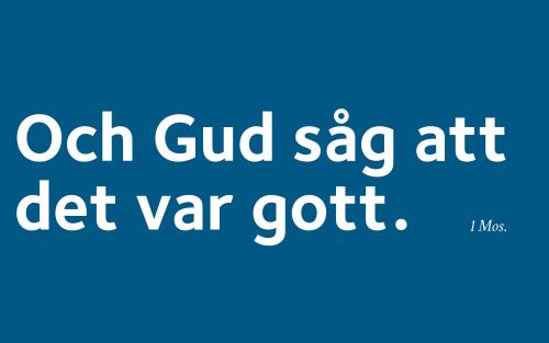 Och Gud såg att det var gott.