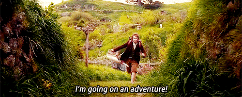 Hobbiten Bilbo utropar "I'm going on an adventure"