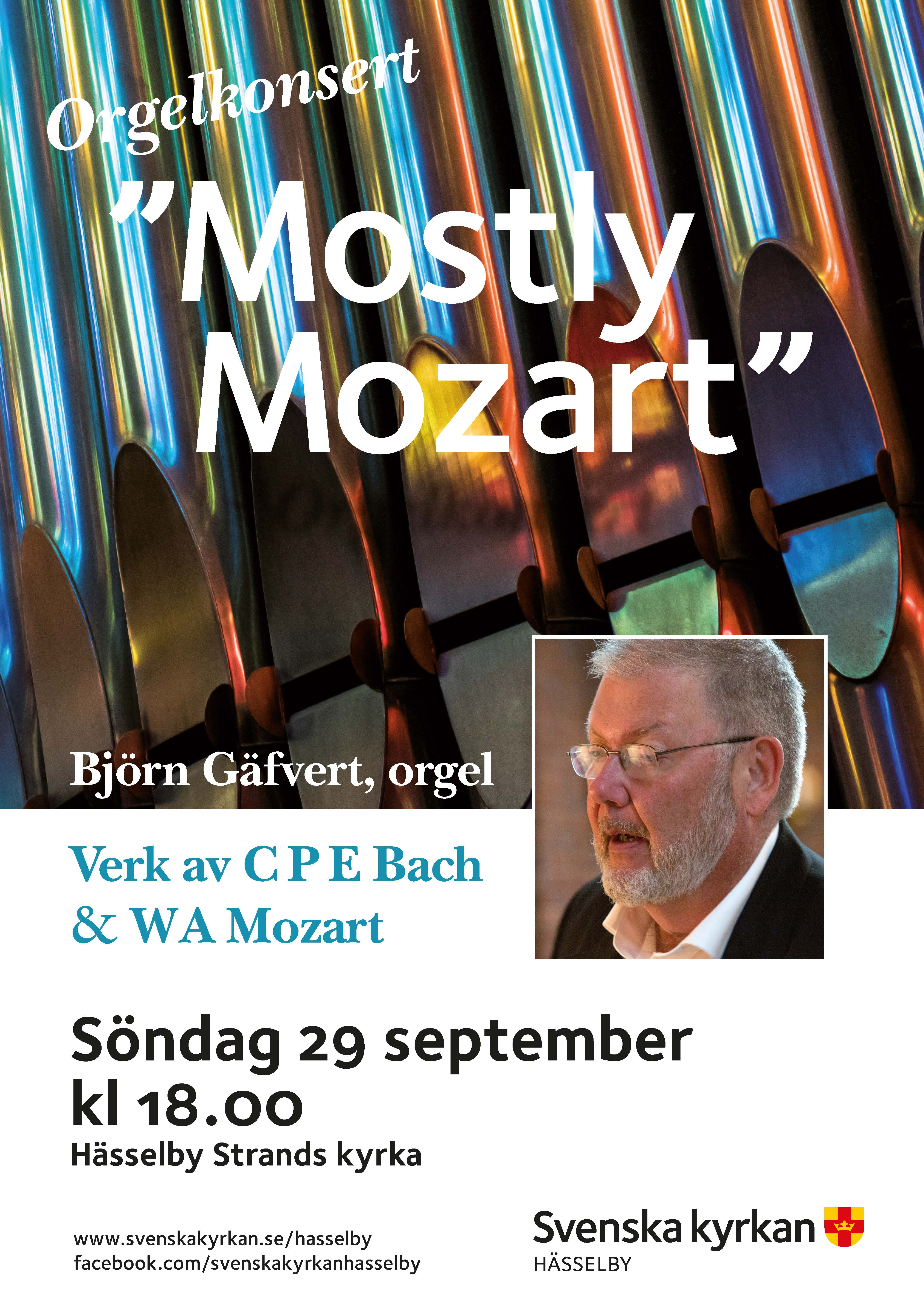 Mostly Mozart med Björn Gäfvert på orgel.