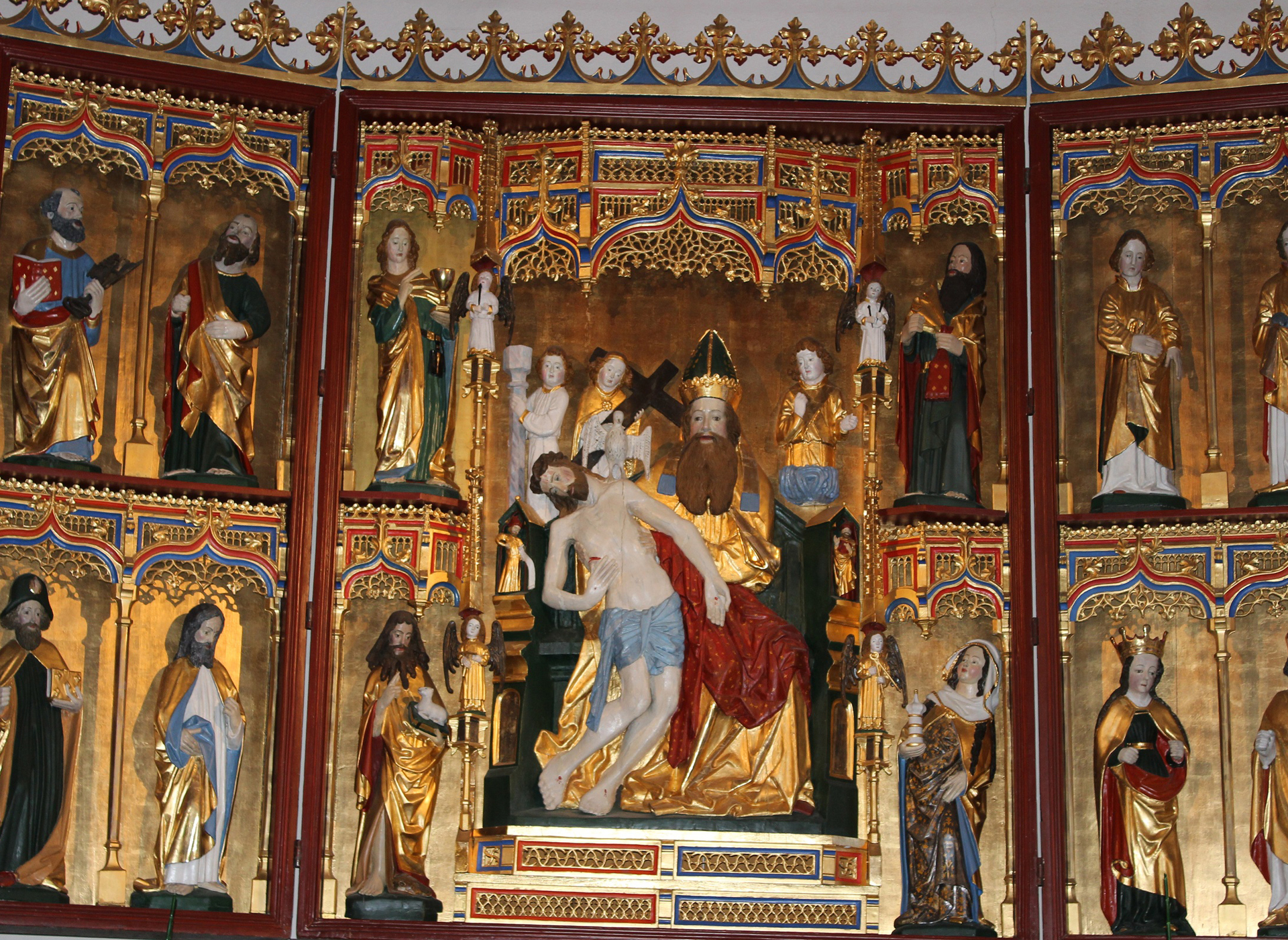 Senmedeltida altarskåp (1400-tal) i Gagnefs kyrka.