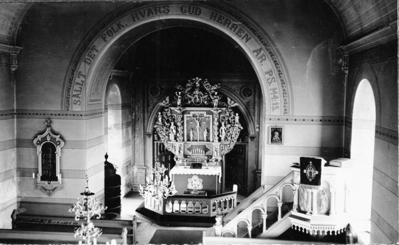 Asklanda kyrka interiör år 1936.