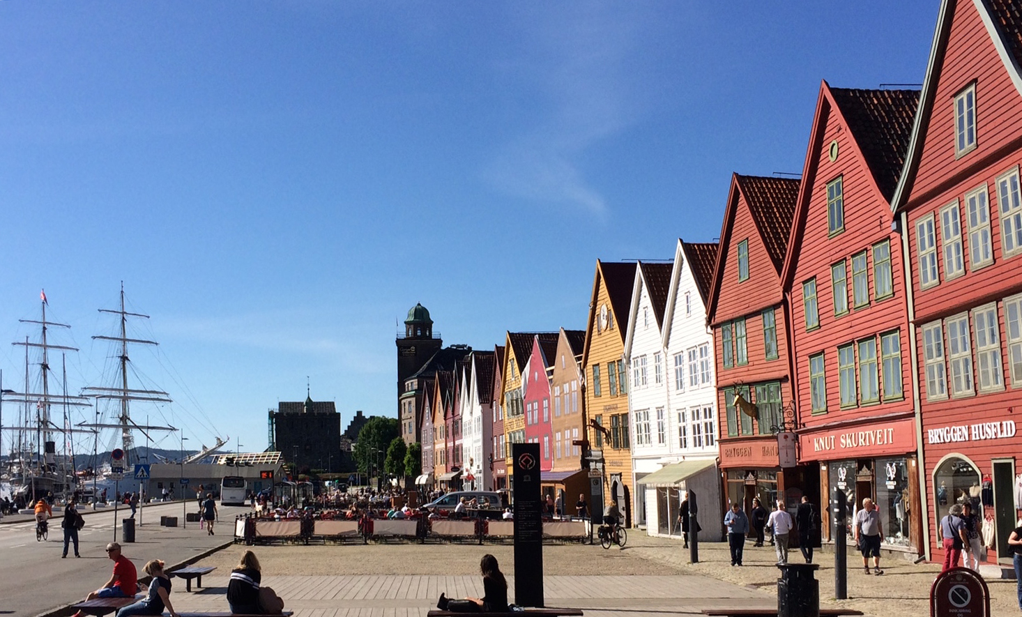 Bryggen med skepp