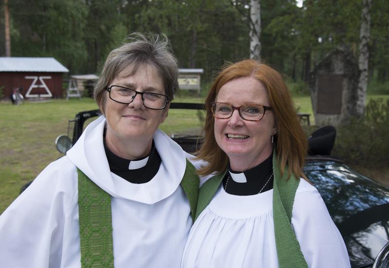 Kerstin Unée-Melander, predikant och Birgitta Nordin, liturg