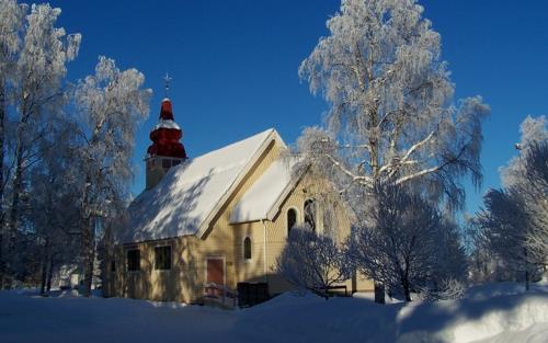 Gargnäs kyrka på vintern