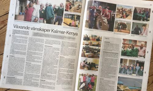 Två majnummer av KalmarPosten innehåller ett uppslag vardera om Två Systrars församling och dess vänskap med människor i Nyahururu och Civicon i Kenya.