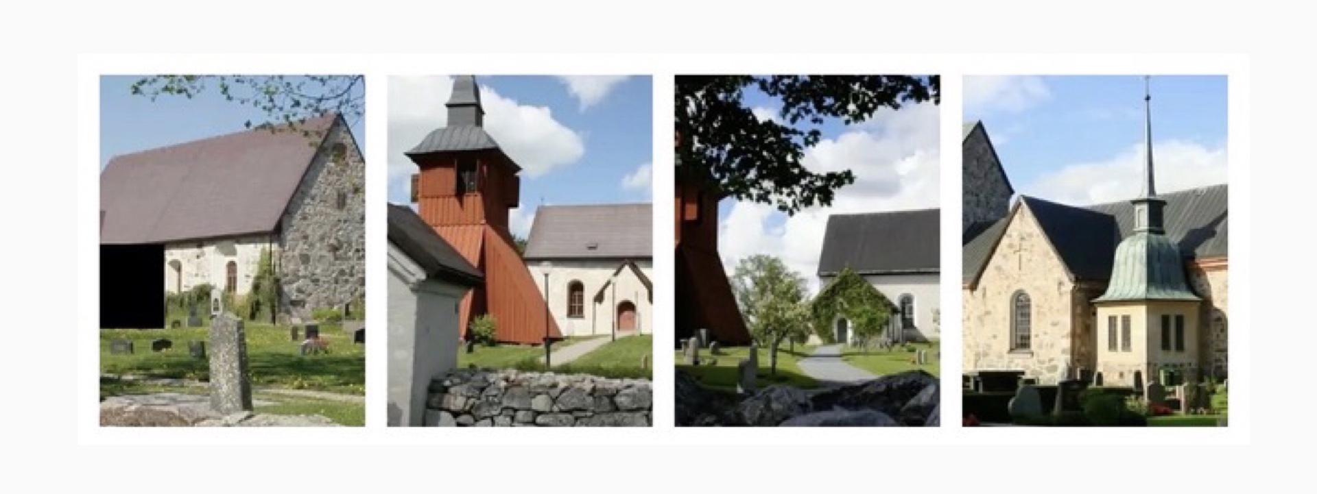 Sommarbilder på våra fyra kyrkor. 