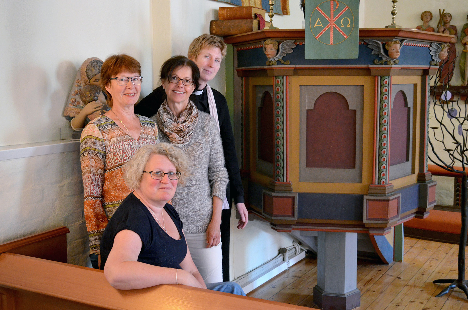 Ann-Sofie Orrdal, Bitte Jonsson, Kristina Skogström och Susanna Tegberg ser fram emot att kunna välkomna inte bara till Olaus Petri kyrka, utan även till den nyrenoverade OP-gården