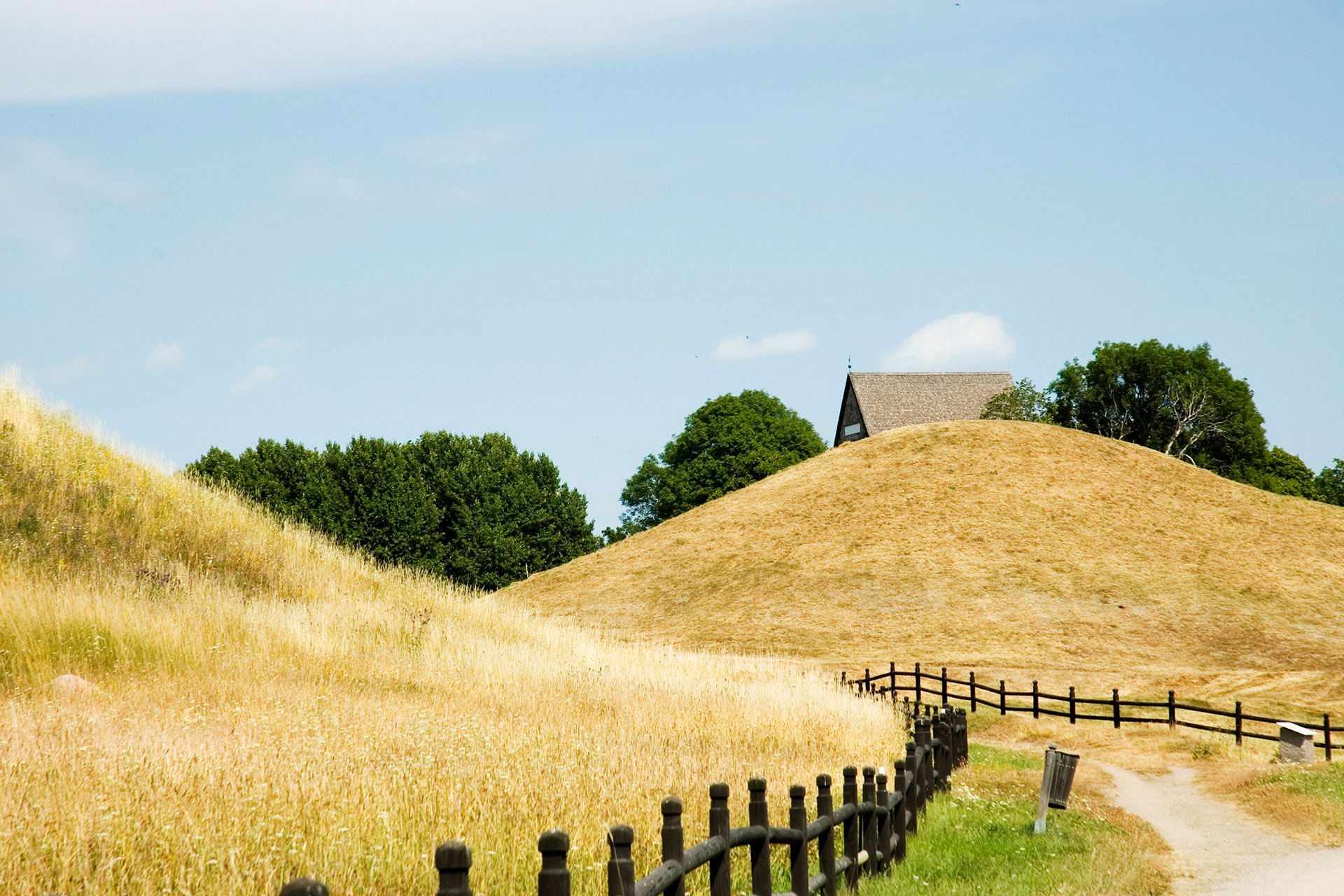Gamla Uppsala kyrka och kungshögarna