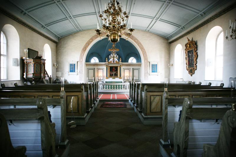 Kyrksalen i Medelplana kyrka.