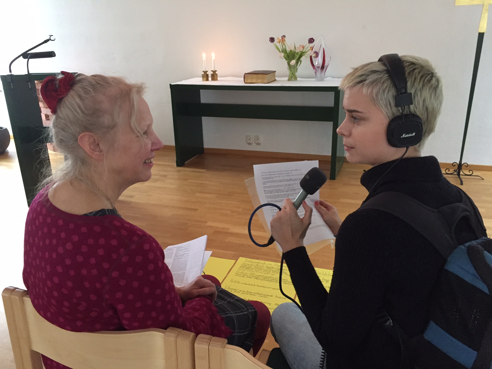 diakon Noomi Bjurén Grönberg intervjuades av Radio Dalarnas Maria Krums Vabins om Världsböndagen.