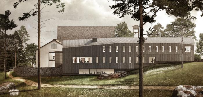 Bromma församling arbetar med att samordna, komplettera och förstärka användningen av Ängbykyrkans lokaler och samlingsrum. Därför renoverar vi nu församlingshuset och bygger en ny träbyggnad norr om kyrkan.