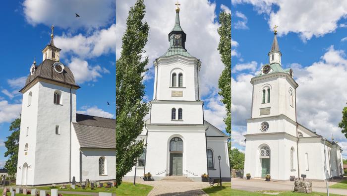 Kyrkorna i Söraby församling: Söraby kyrka, Tolgs kyrka och Tjureda kyrka.