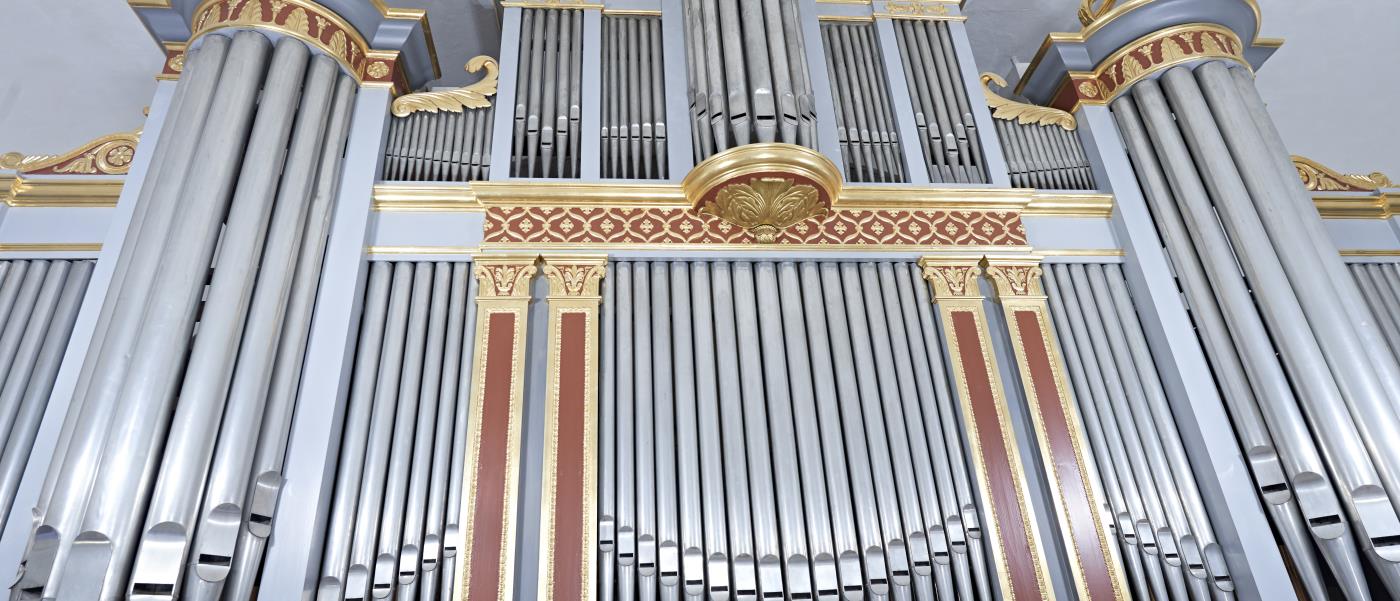 Orgelpipor på orgeln i Mjölby kyrka.