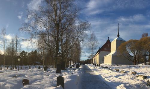 Backens kyrkogård på vintern