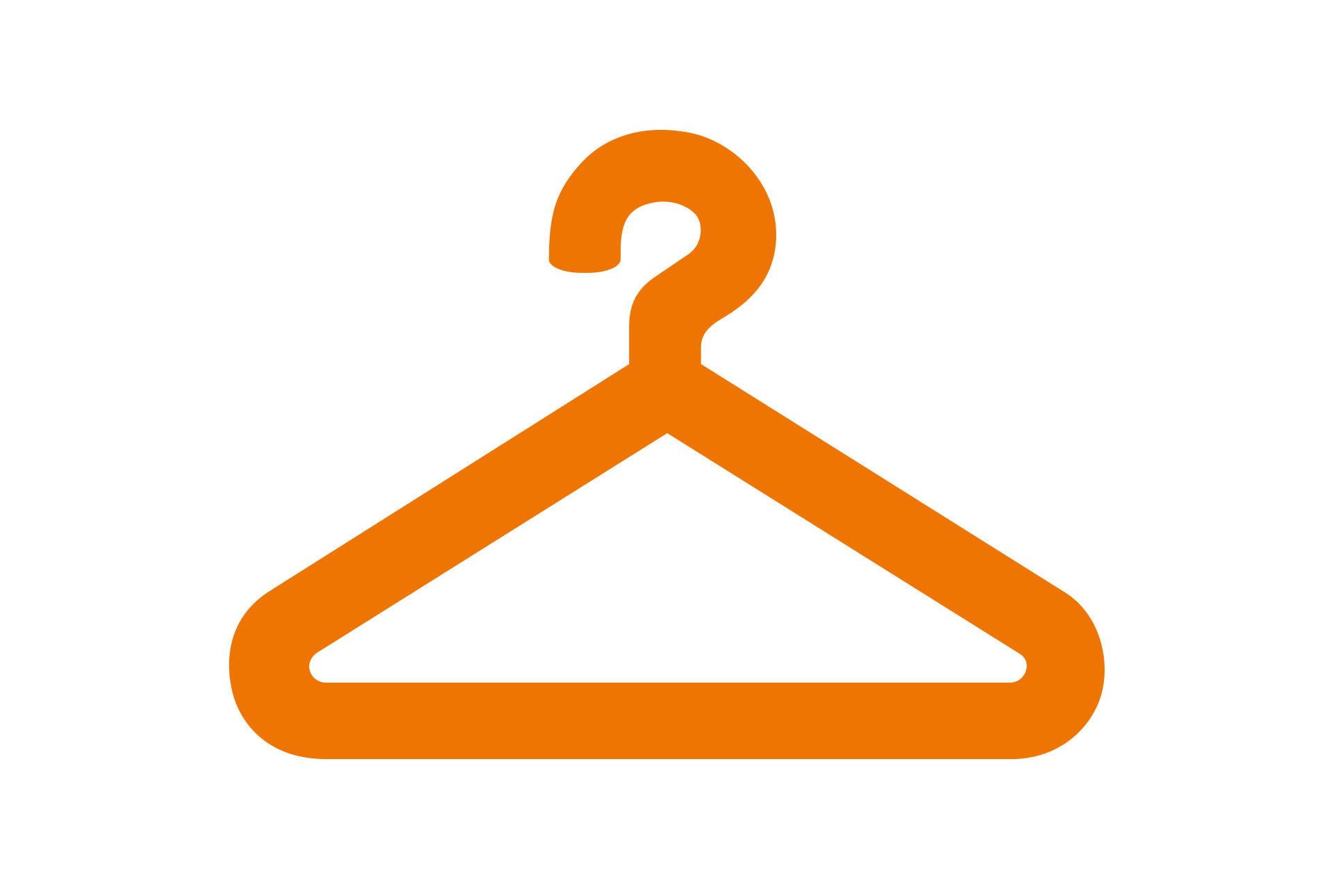 orange klädgalge.