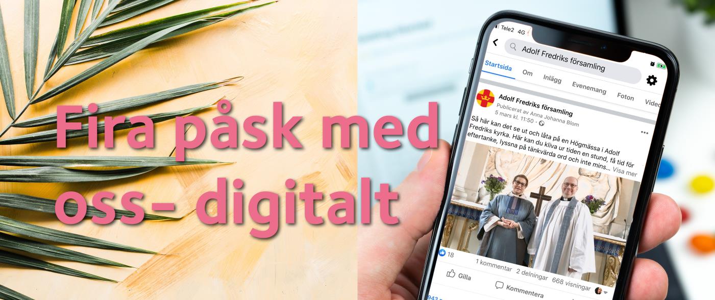 I år får vi fira en annorlunda påsk och eftersom vi inte kan fira gudstjänst som vanligt så kommer vi att lägga upp några korta filmer med andakter och vacker musik här för att ni ska kunna följa med oss i påskens berättelse. Dessa filmer läggs kontinuerligt upp här och i våra sociala medier.
