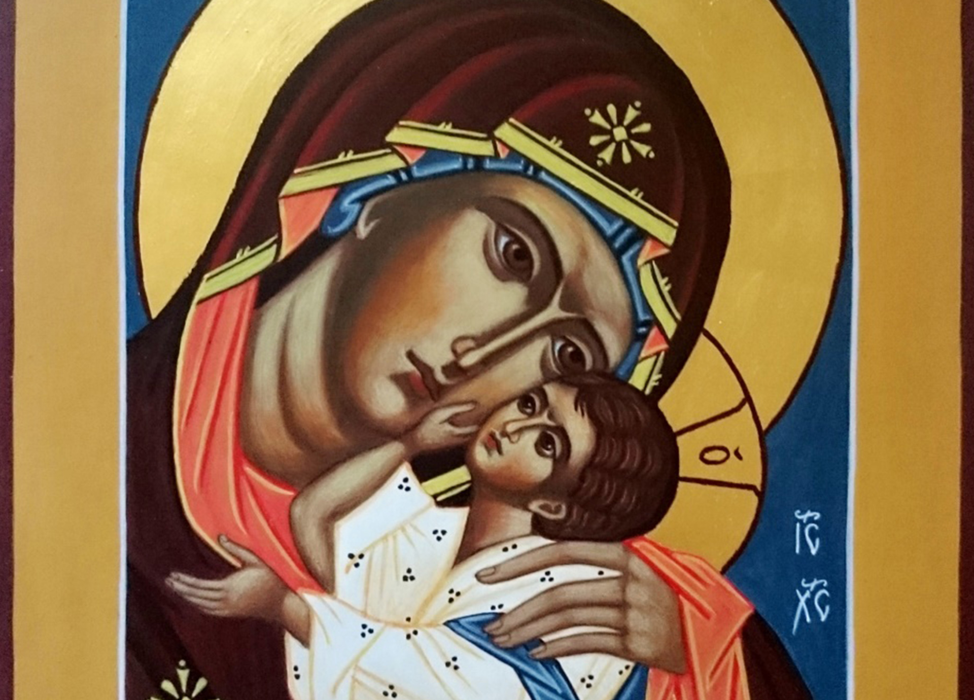 Maria och Jesusbarnen - ikon