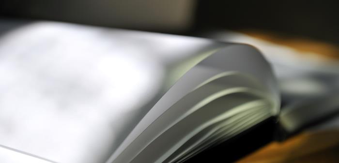 Bok med tomma sidor
Oskrivet blad