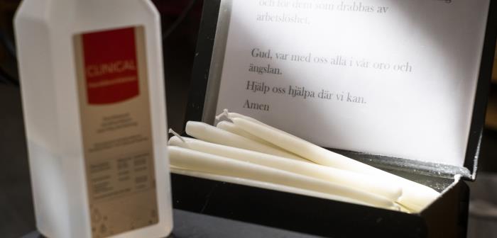Gudstjänst under coronapandemin.
