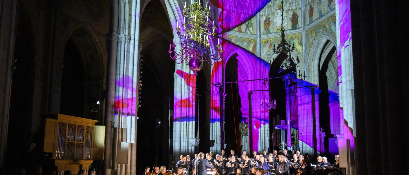 Performance i Uppsala domkyrka under Kyrkomusiksymposium 2022.