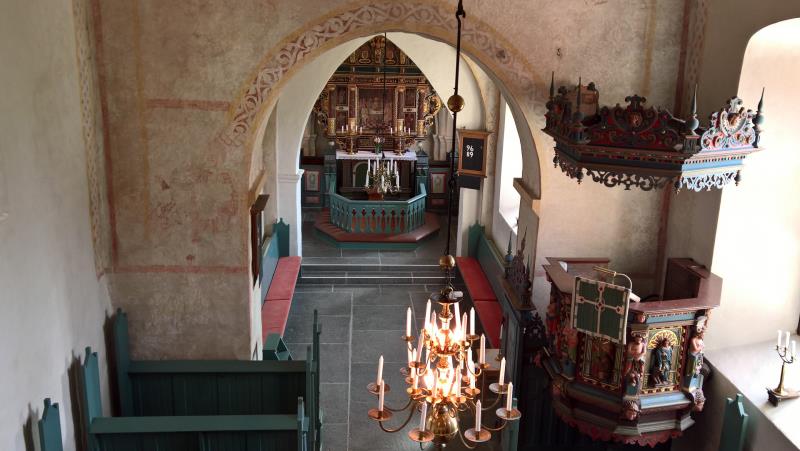 Östra Ingelstads kyrka sedd från orgelläktaren