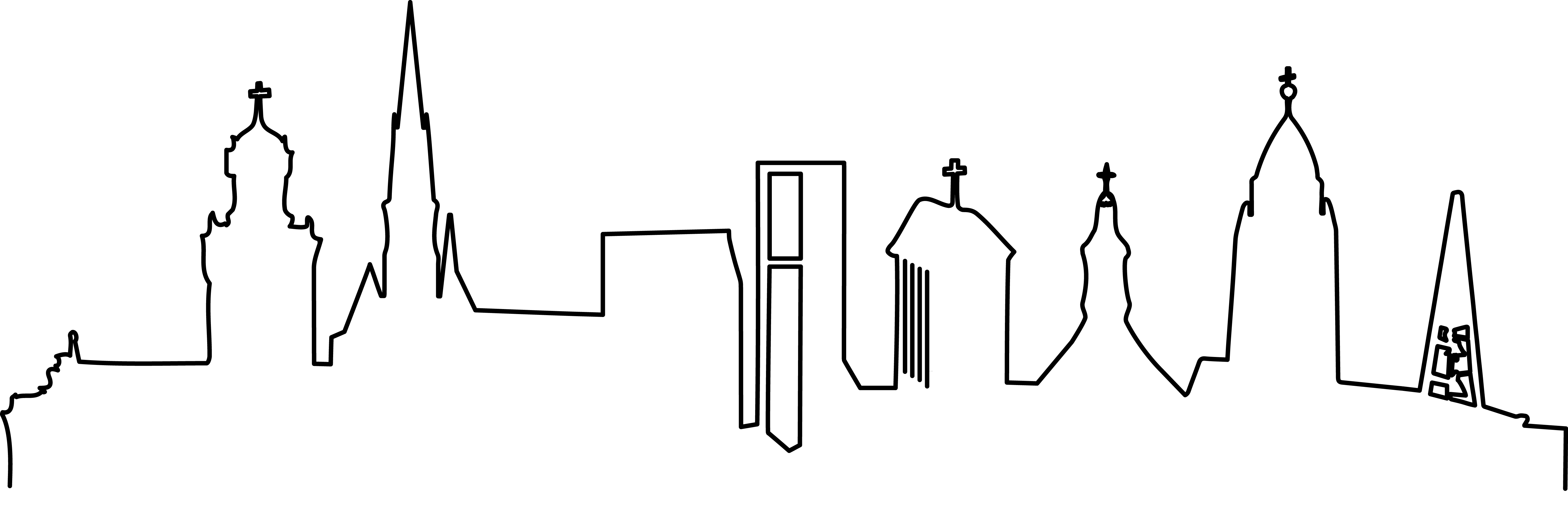 Illustration av kyrkorna i Carl Johans pastorat.