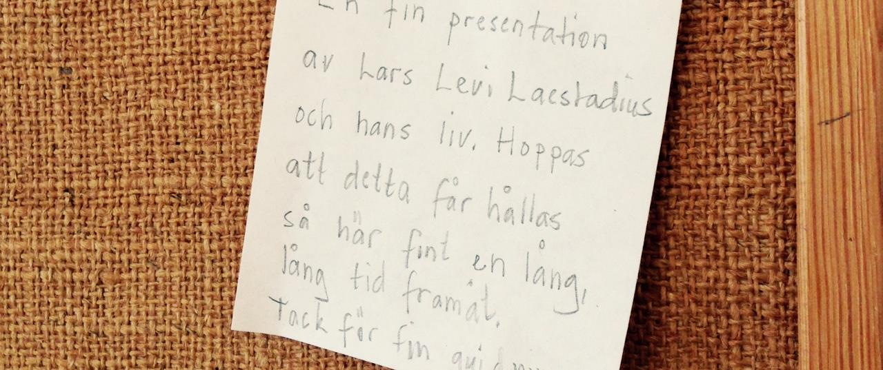 lapp på anslagstavlan i BritaKajsas Naturhörna: Laestadius museet