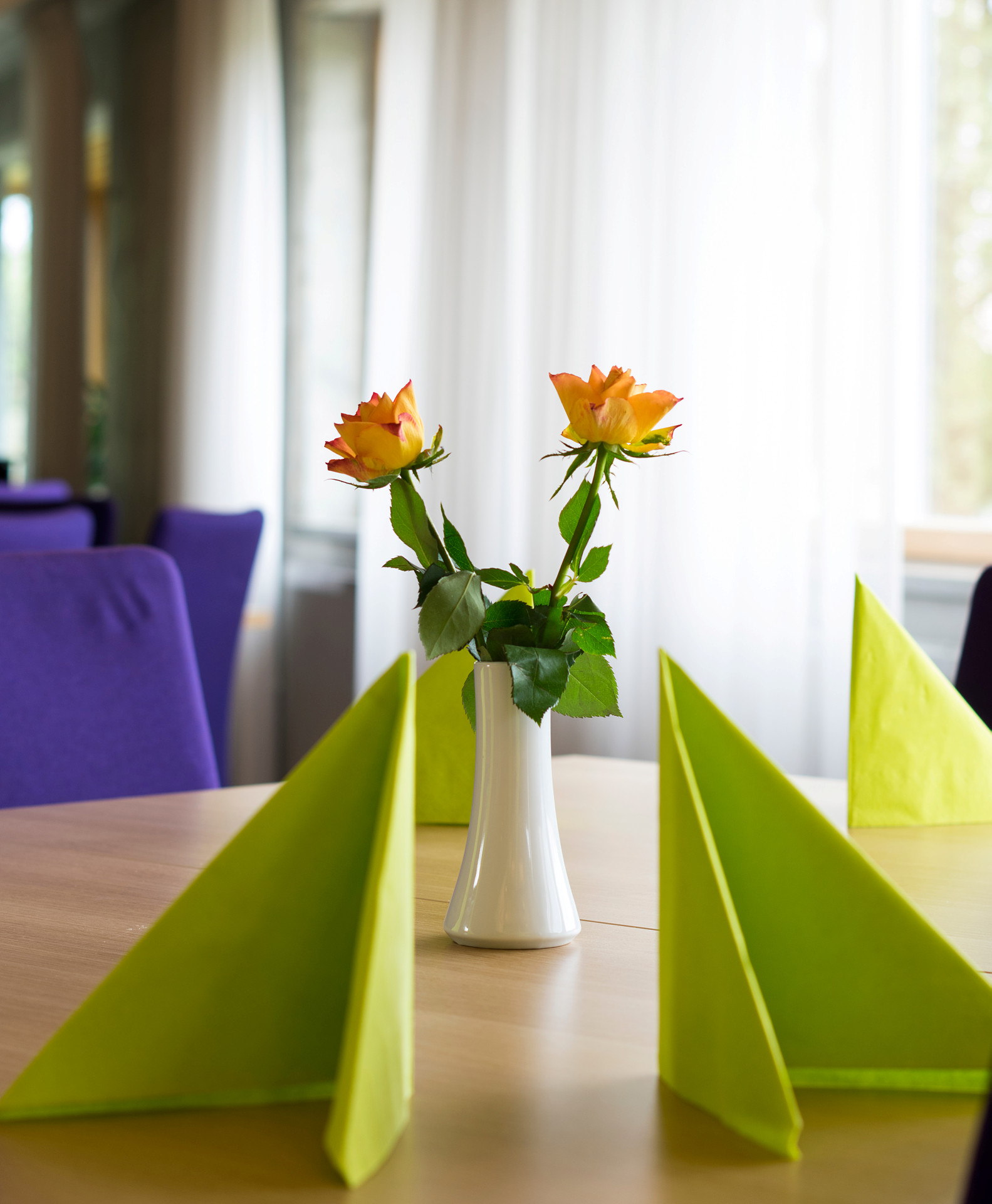 Blomvas med servetter