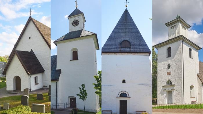 Kyrkorna i Öjaby församling: Öjaby kyrka, Örs kyrka, Bergunda kyrka och Ormesberga kyrka.