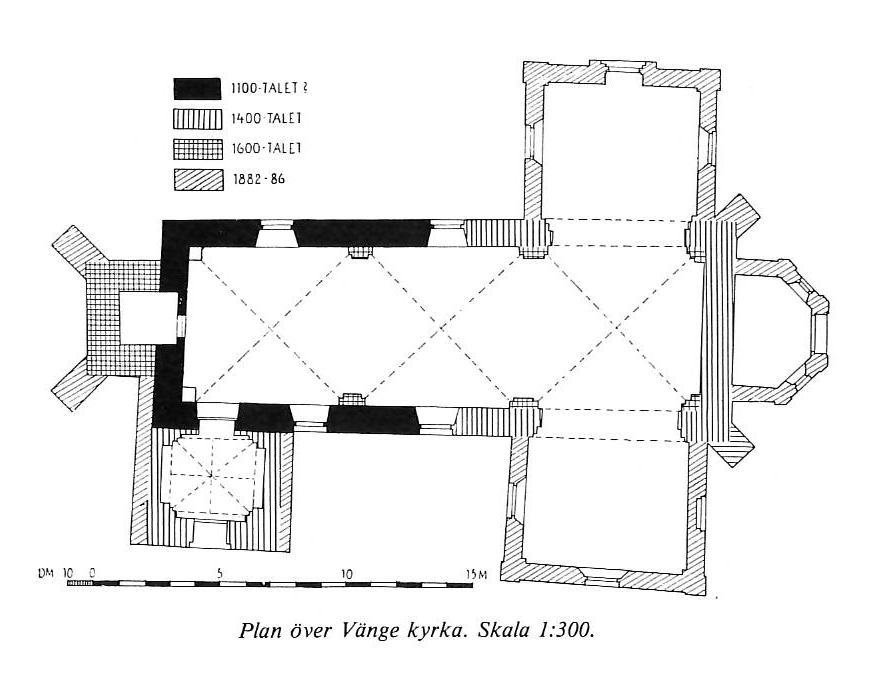 Plan över Vänge kyrka