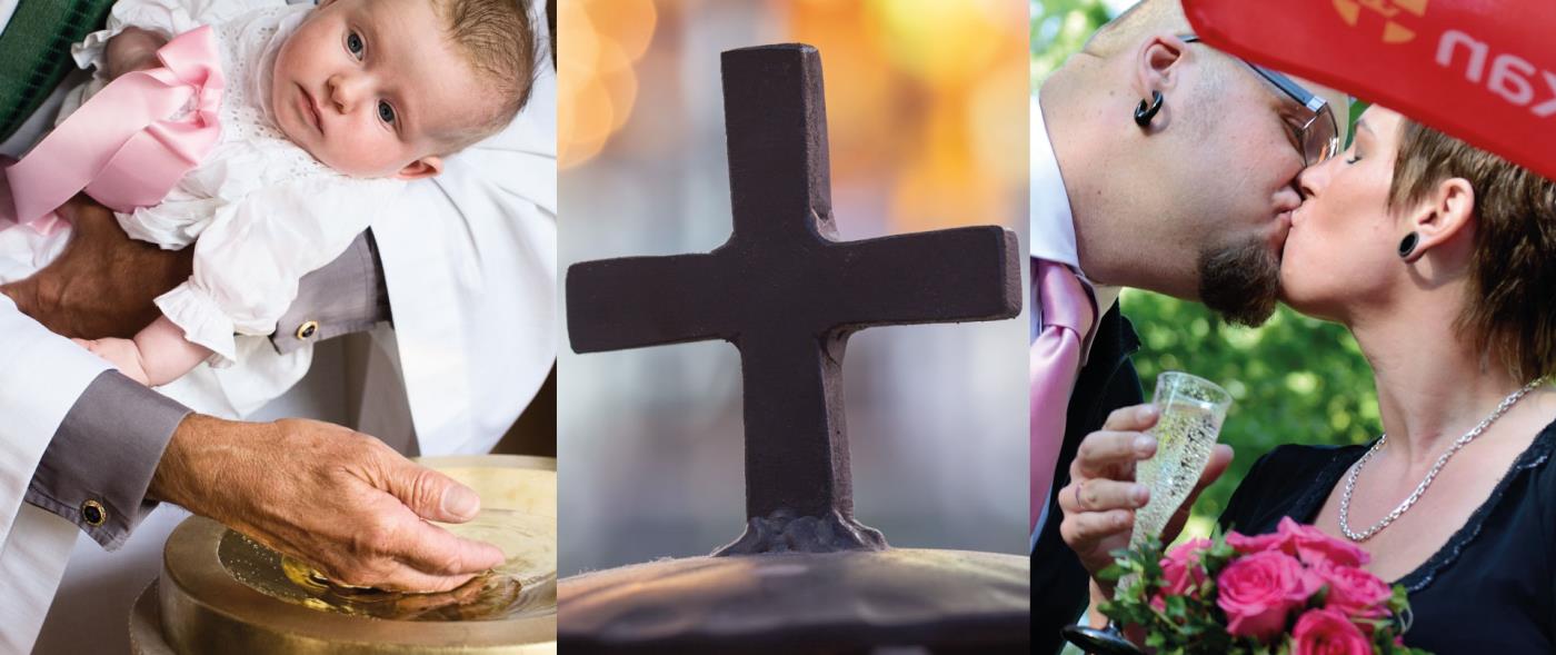Kyrkan finns för dig genom hela livet.
För att välkomna ett nytt liv, välsigna äktenskapet eller att stödja anhöriga i sorgen efter någon nära.