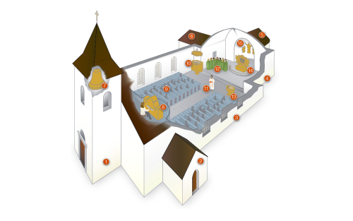 Illustration av kyrka