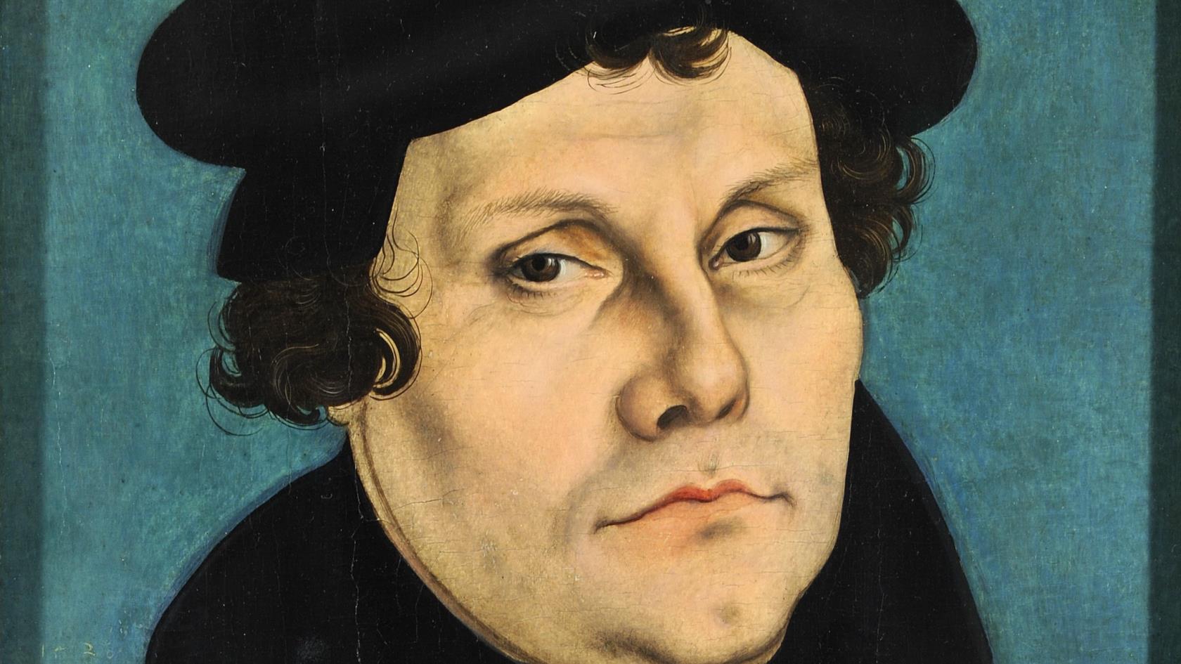 Porträttmålning av Martin Luther.